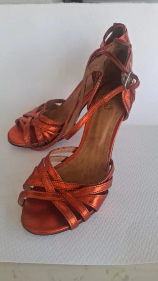 Zapatos Tango Soy Porteña Originales Naranja Dorad