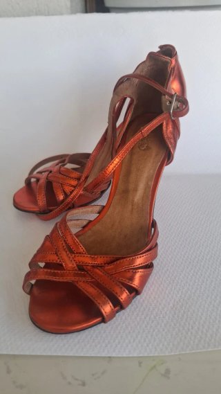 Zapatos Tango Soy Porteña Originales Naranja Dorad
