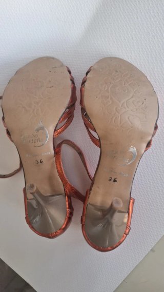 Zapatos Tango Soy Porteña Originales Naranja Dorad