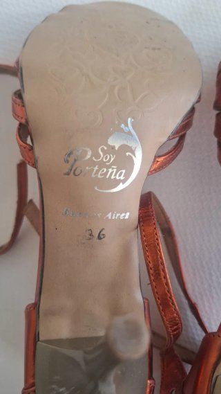 Zapatos Tango Soy Porteña Originales Naranja Dorad