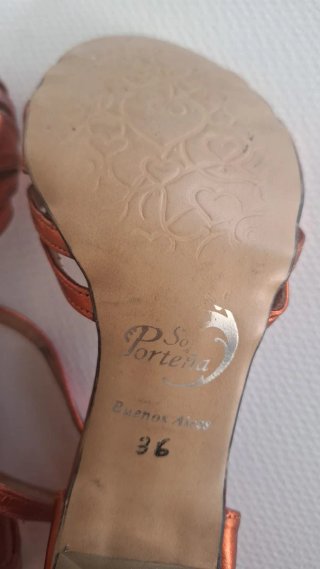 Zapatos Tango Soy Porteña Originales Naranja Dorad