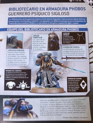 Bibliotecario Primaris armadura Phobos