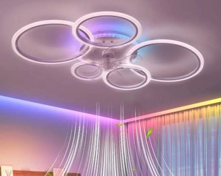 Caufloce 95cm Lamparas Ventilador De Techo RGB