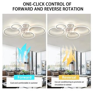 Caufloce 95cm Lamparas Ventilador De Techo RGB