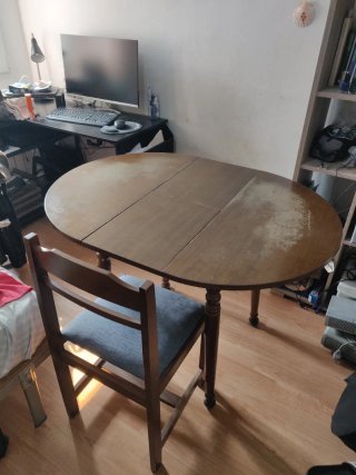 Mesa alta extensible de madera