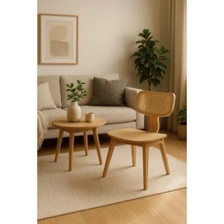 Silla de madera diseño ratán