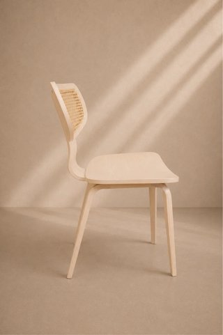 Silla de madera diseño ratán