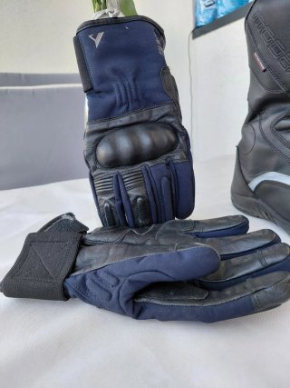 Guantes Moteros Azul Marino Reforzados Seminuevos