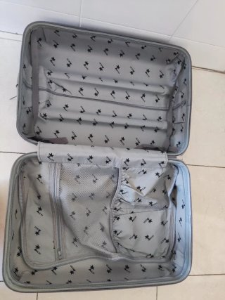 Maleta diseño vaca blanco y gris