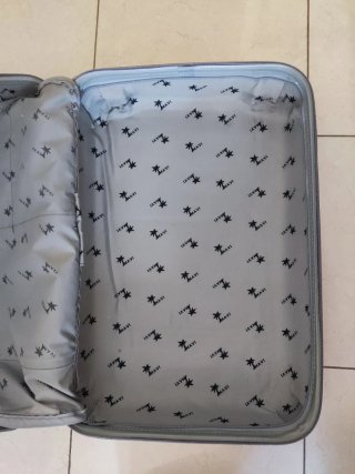 Maleta diseño vaca blanco y gris