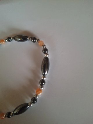 Pulsera Tobillera Hematita Natural y Carneola
