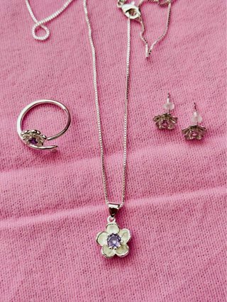Set gioielli argento 925 con fiori