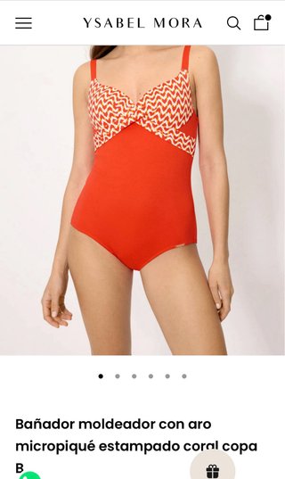 Bañador moldeador con aro rojo