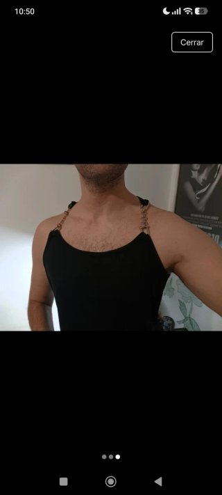 Top negro Incerun con cadena