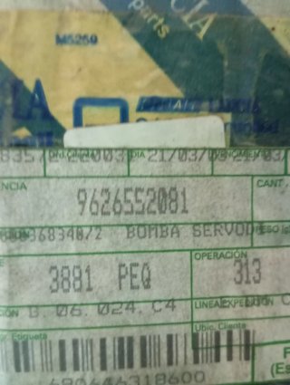 Bomba Dirección Asistida Fiat/Peugeot 7691 955 196