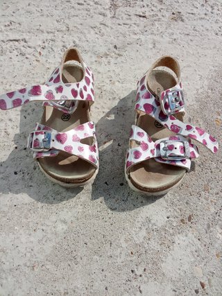 Sandali bambina GRÜNLAND cuori glitter rosa