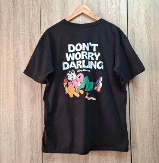 Camiseta negra oversize gráfico trasero Shein L