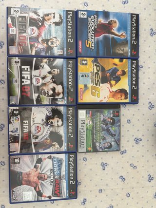 Lote Videojuegos PS2: FIFA, PES, WWE + 1 de PS1