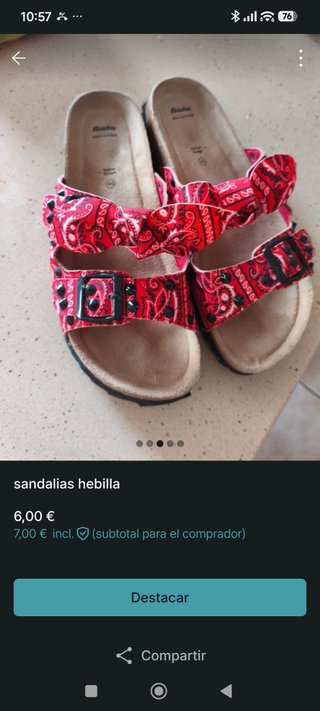 Sandalias hebilla estilo bandana talla 40