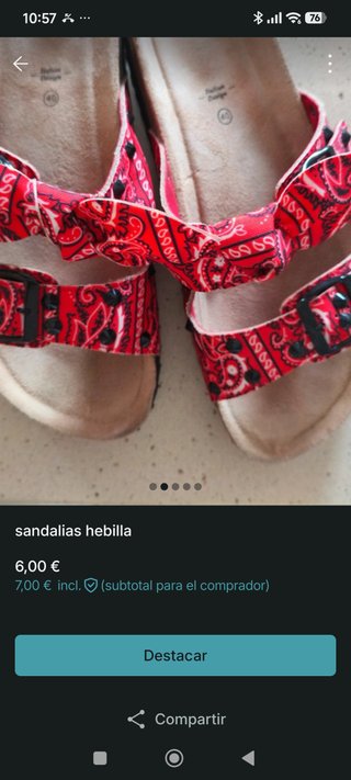 Sandalias hebilla estilo bandana talla 40