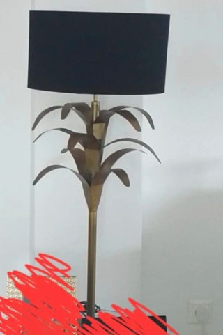 Lámpara Thai Natura Negra y Dorada