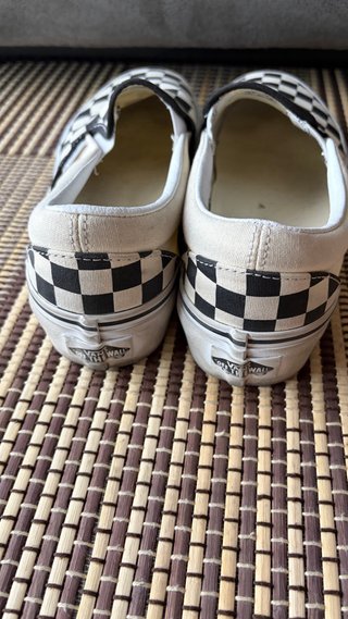 Vans Plataforma Cuadros Beige y Negro