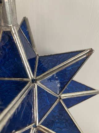 Lanterna stella vetro blu