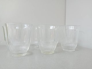 7 Vasos cristal tallado años 60. Marca Elsa