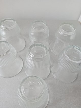 7 Vasos cristal tallado años 60. Marca Elsa