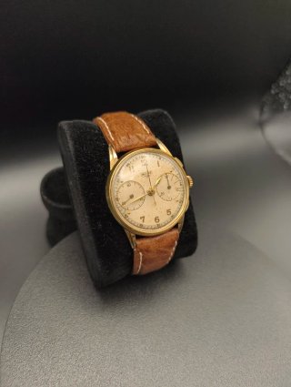 Heuer "Big Eyes" Chronograph Oro 14k - Valjoux 23