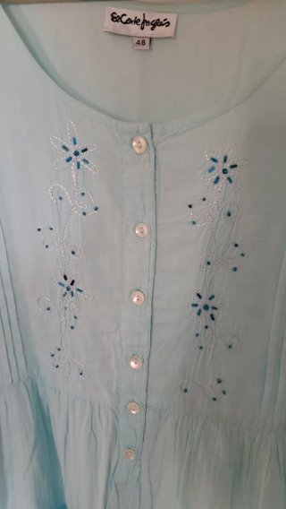 Vestido  estilo ibicenco azul claro degradado