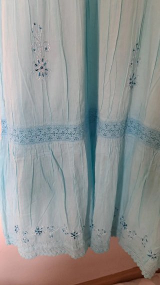 Vestido  estilo ibicenco azul claro degradado