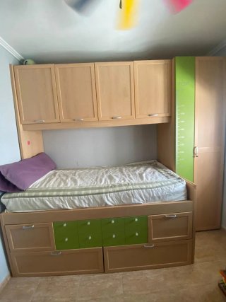 Cama nido con cajones y armario