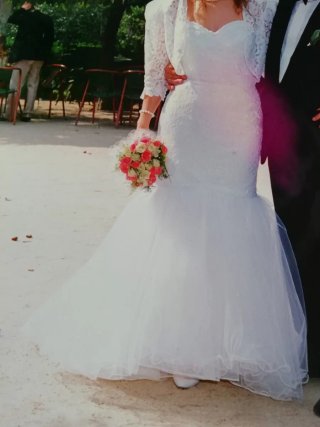 Vestido de Novia de Encaje de Guipur