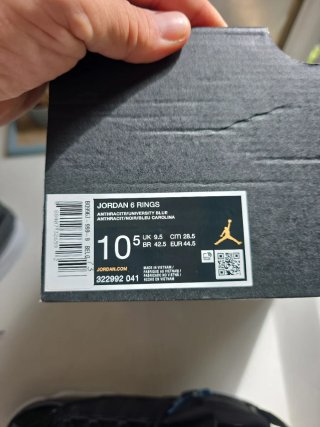 Jordan 6 Rings Negro y Azul