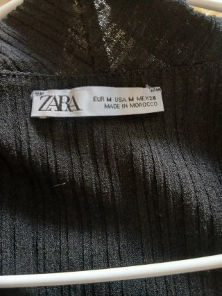 Top Zara Volante Negro Talla M