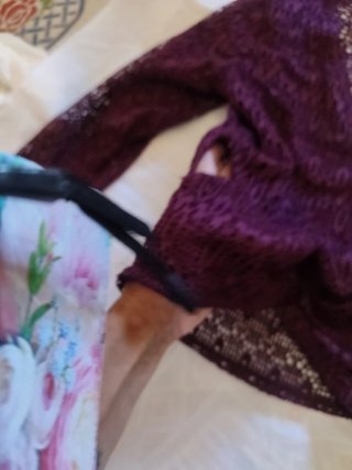 Camiseta calada berenjena T L sin estrenar