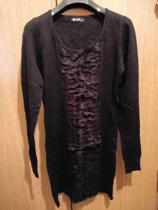 Maglioncino lungo donna M&V nero taglia S/M