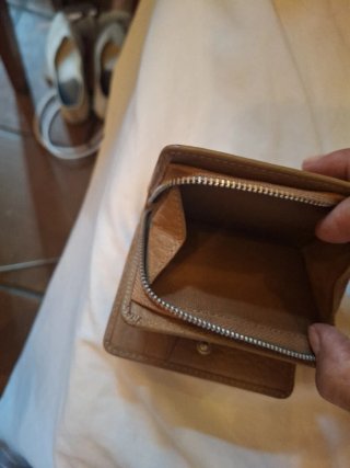Cartera Adolfo Dominguez Marrón y Dorada