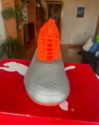 Botas de fútbol Puma One Naranja/Plata