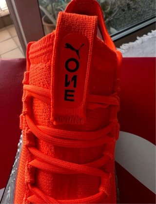 Botas de fútbol Puma One Naranja/Plata