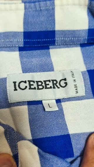 Camisa Iceberg cuadros azul y blanco