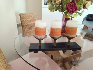 Candelabro de mesa con 3 velas