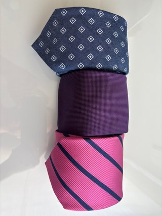 Lote 3 Corbatas Hombre (Azul, Rosa, Morado)