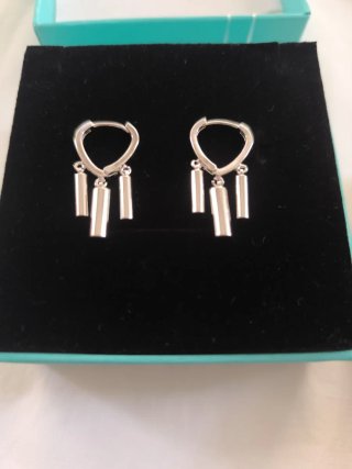 Pendientes plateados con colgantes