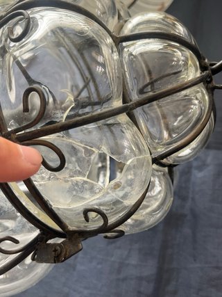 Lanterna Veneziana Murano Vetro Metallo