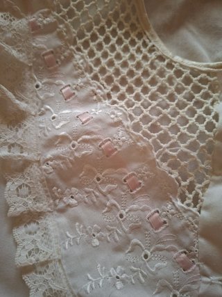 Camisón antiguo encaje y bordado