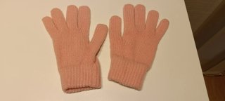 Guantes de lana rosa