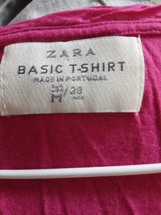 Top Zara Rosa con Adorno Floral Talla M