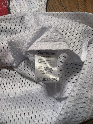 Camiseta Supreme Malla Talla S Blanca Roja